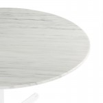 Esstisch 125X125X75 Marmor Weiß/Metall Weiß