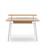 Desk 120X70X91 Wood Natural Metal White