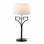 Table Lamp 22X22X58 Metal Black With Lampshade White