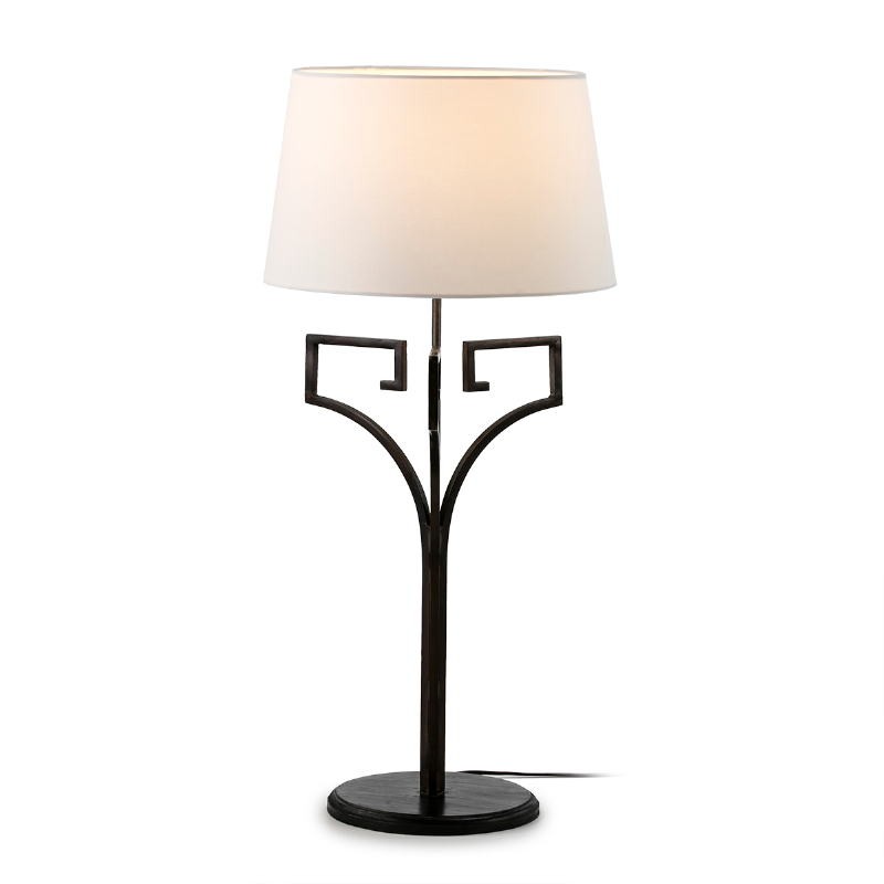 Lampe de Table 22x22x58 Métal Noir avec abat-jour Blanc - image 52100