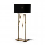 Table Lamp 30X15X61 Metal Golden With Lampshade Black