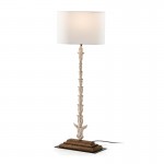 Table Lamp 30X15X76 Metal Wood White With Lampshade White