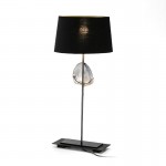 Table Lamp 30X13X53 Nacre Metal With Lampshade Black Model 2