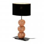 Table Lamp 30X14X45 Metal Coconut Natural With Lampshade Black