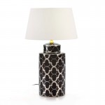 Table Lamp Without Lampshade 24X24X50 Ceramic Black Silver