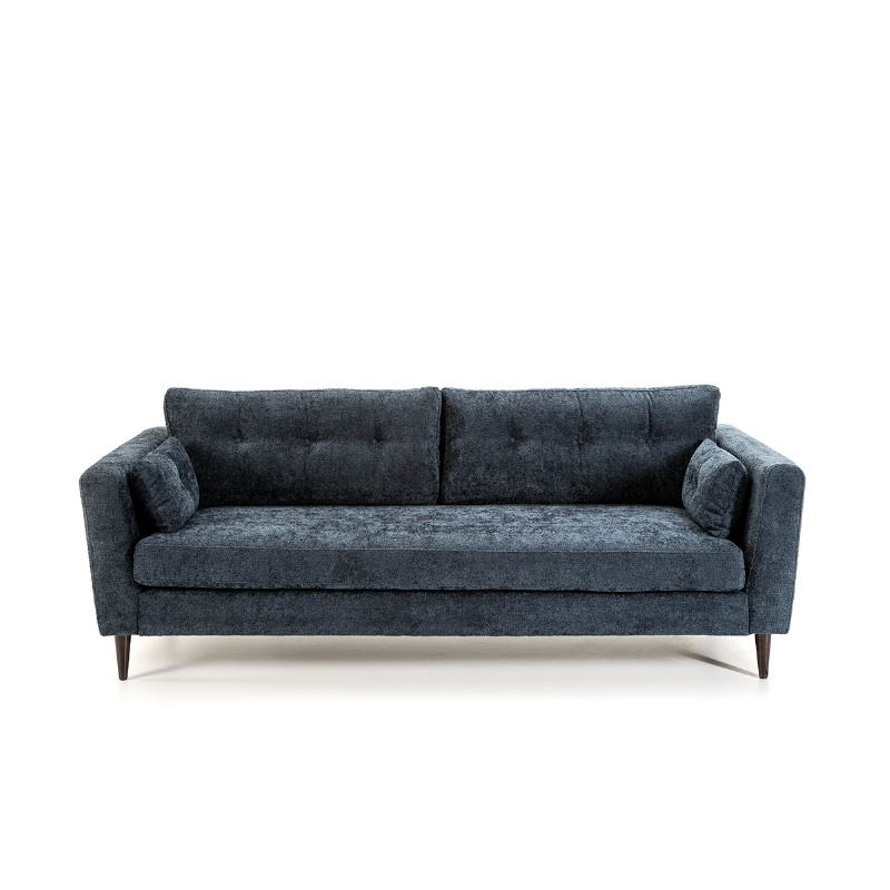 3-Seater Straight Sofa 216X90X85 Fabric Blue - image 52220