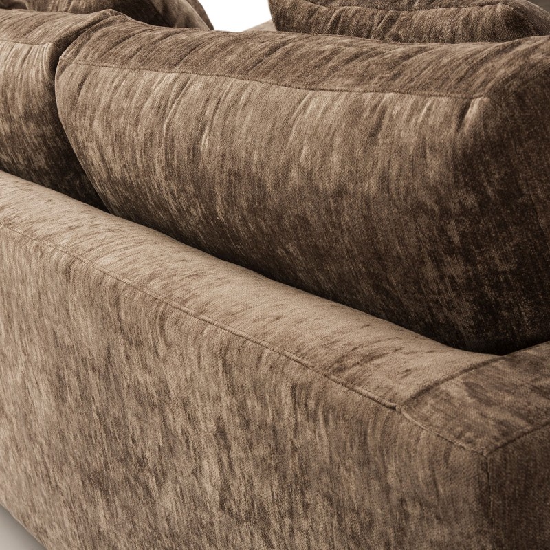 Sofa Corner 4 Seater 326X215X87 Cm Fabric Dark Brown - image 52255