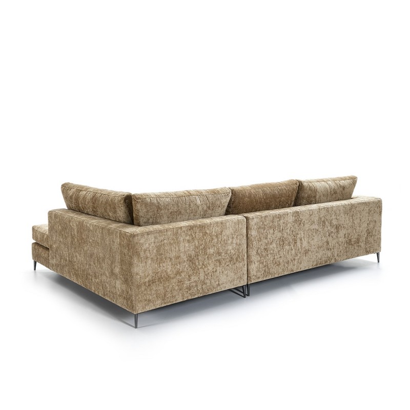 Sofa Corner 3 Seater 300X210X90 Cm Fabric Clear Brown - image 52260
