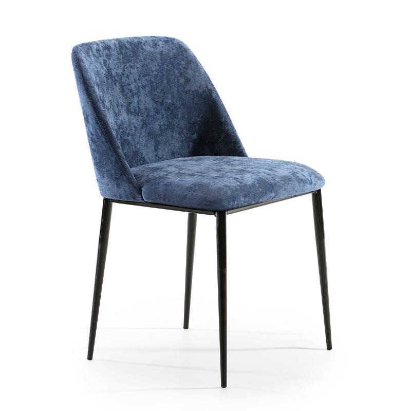 Chair 56X52X77 Metal Black Fabric Blue - image 52328