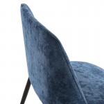Chaise 56x52x77 Métal Noir tissu Bleu