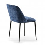 Chair 56X52X77 Metal Black Fabric Blue