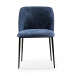 Chair 56X52X77 Metal Black Fabric Blue