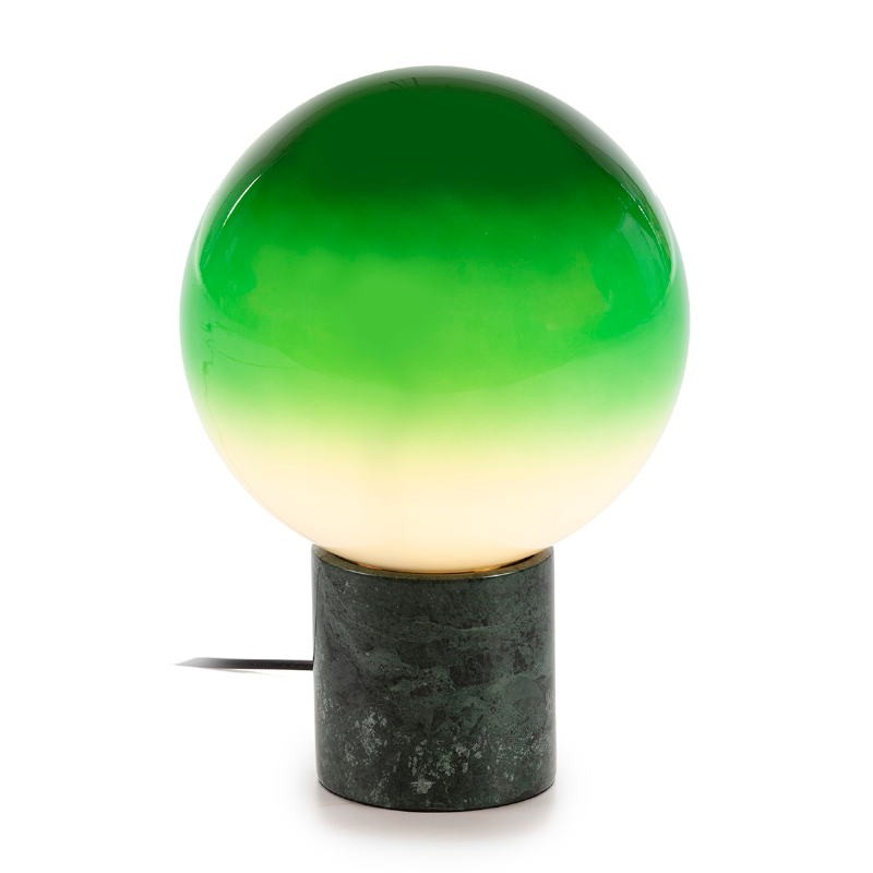 Lampe de Table 25x25x37 Verre Blanc Vert Marbre Vert - image 52374