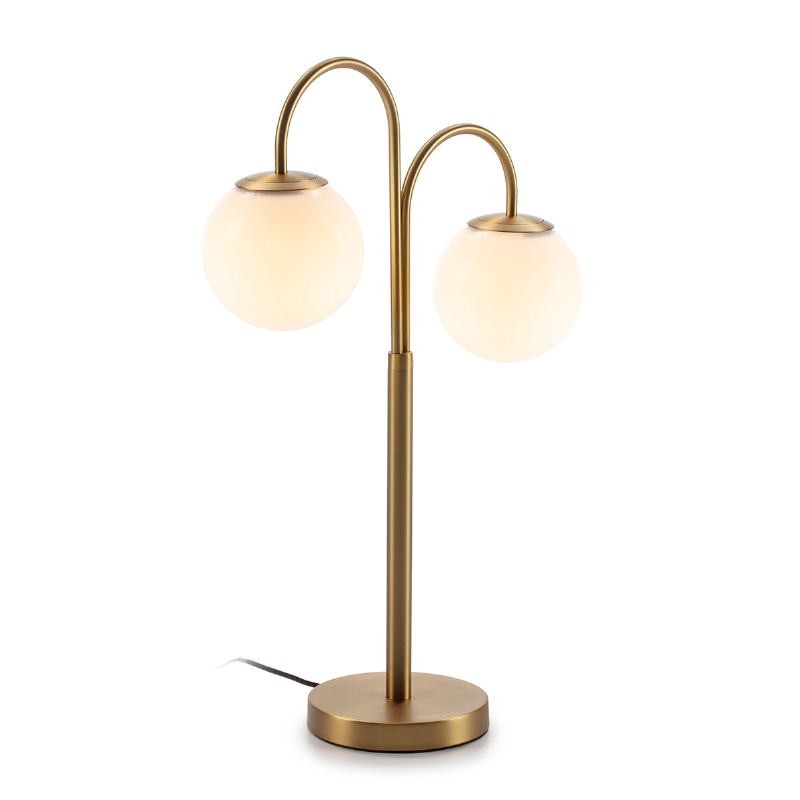 Table Lamp 46X18X67 Glass White Metal Golden - image 52379