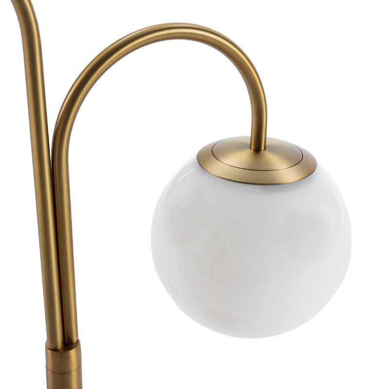 Table Lamp 46X18X67 Glass White Metal Golden - image 52380