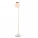 Standard Lamp 32X28X163 Glass White Marble White Metal Golden