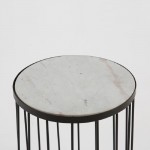 Auxiliary Table 38X48 Metal Marble White