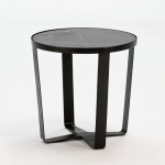 Auxiliary Table 55X55 Metal Marble Black