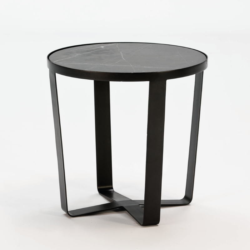 Auxiliary Table 55X55 Metal Marble Black - image 52460