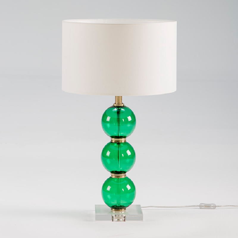 Lampe de Table sans abat-jour 17x17x50 Verre Vert