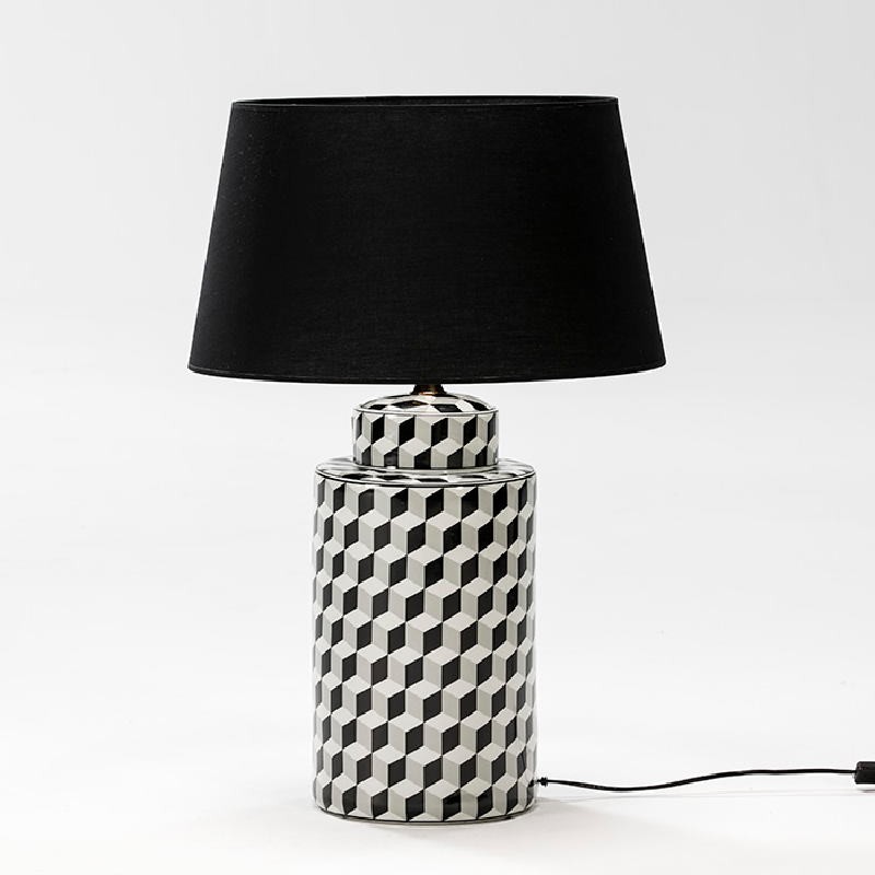Lampe de Table sans abat-jour 23x51 Céramique Noir Blanc Gris - image 52514