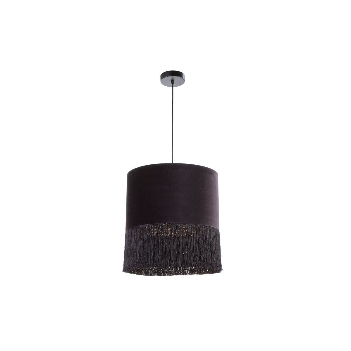 Lampada A Sospensione Con Paralume 40X40X43 Velluto Nero - AMP Story 7857