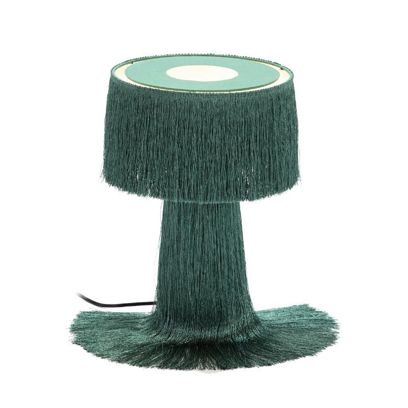 Table Lamp With Lampshade 25X25X38 Fabric Green - image 52579