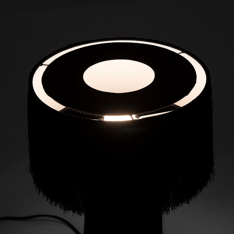 Lampe de Table avec abat-jour 25x25x38 tissu Noir - image 52581