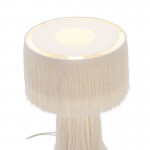 Lampada Da Tavolo Con Paralume 25X25X38 Tessuto Bianco