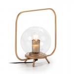 Table Lamp 29X15X28 Glass Metal Golden