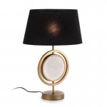 Table Lamp Without Lampshade 24X15X42 Marble White Metal Golden