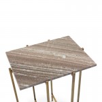 Side Table 43X35X60 Marble Metal Golden