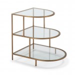 Side Table 50X62X60 Glass Metal Golden