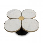 Coffee Table 62X75X37 Marble White Metal Golden Black