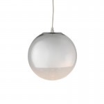 Hanging Lamp 25X25X25 Glass Metal Silver