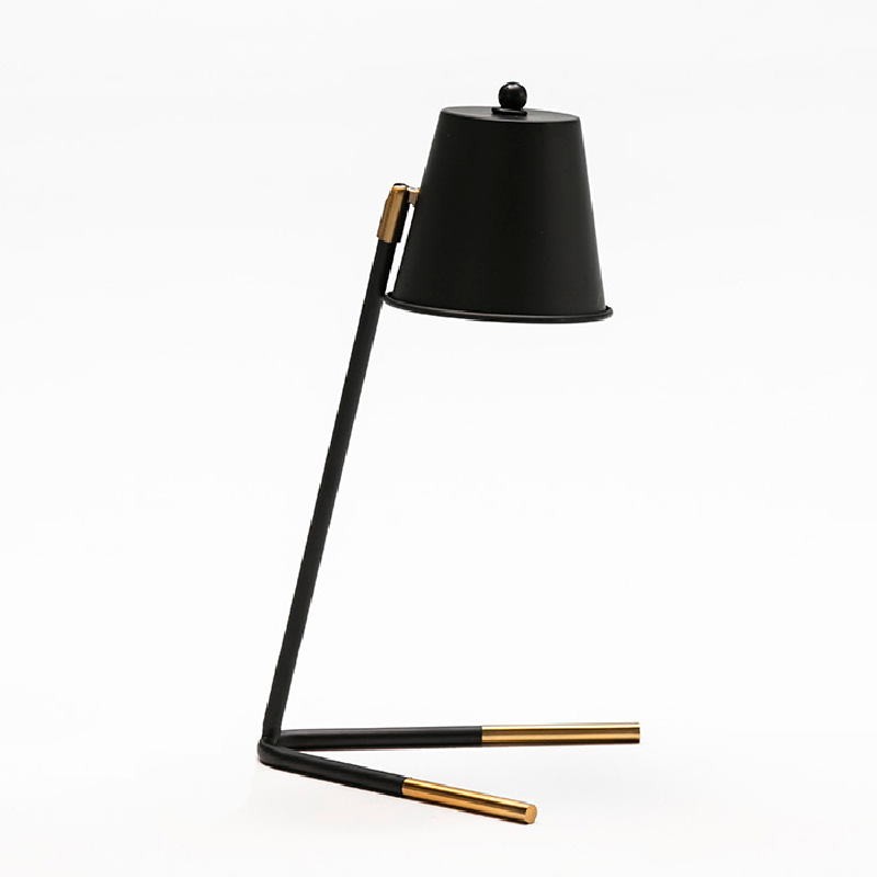 Lampe de Table avec abat-jour 24x24x39 Métal Noir Doré