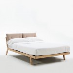 Bed 150X227X90 Wood Fabric Beige
