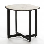 Auxiliary Table 51X53 Metal Black Marble White