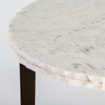 Auxiliary Table 51X51X56 Metal Golden Marble White