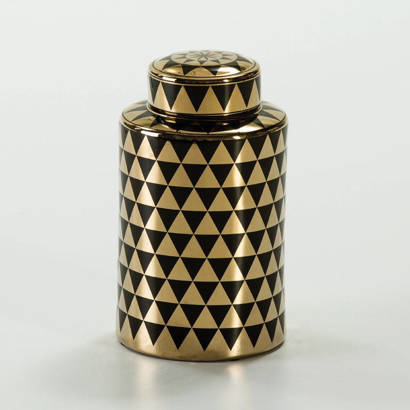 Earthenware Jar 18X18X31 Ceramic Golden Black - image 53085