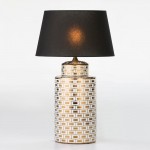 Table Lamp Without Lampshade 23X23X51 Ceramic White Golden Model 2