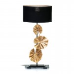 Table Lamp 30X15X78 Metal Golden Black With Lampshade Black