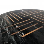Side Table 40X40X58 Metal Golden Marble Black