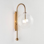 Wall Lamp 20X28X47 Glass Metal Golden