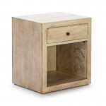 Bedside Table 50X40X55 Wood White Veiled Model 2