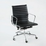 Office Adjustable Chair 58X64X89 97 Metal Leather Black