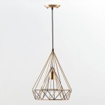 Hanging Lamp With Lampshade 30X42 Metal Bronze