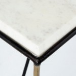 Console 89X33X76 Marble White Metal Black Golden 