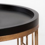Auxiliary Table 51X51X62 Metal Golden Wood Black
