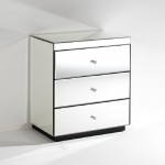 Bedside Table 3 Drawers 60X40X70 Mirror  